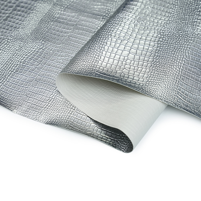 Kulit buatan logam perak untuk beg